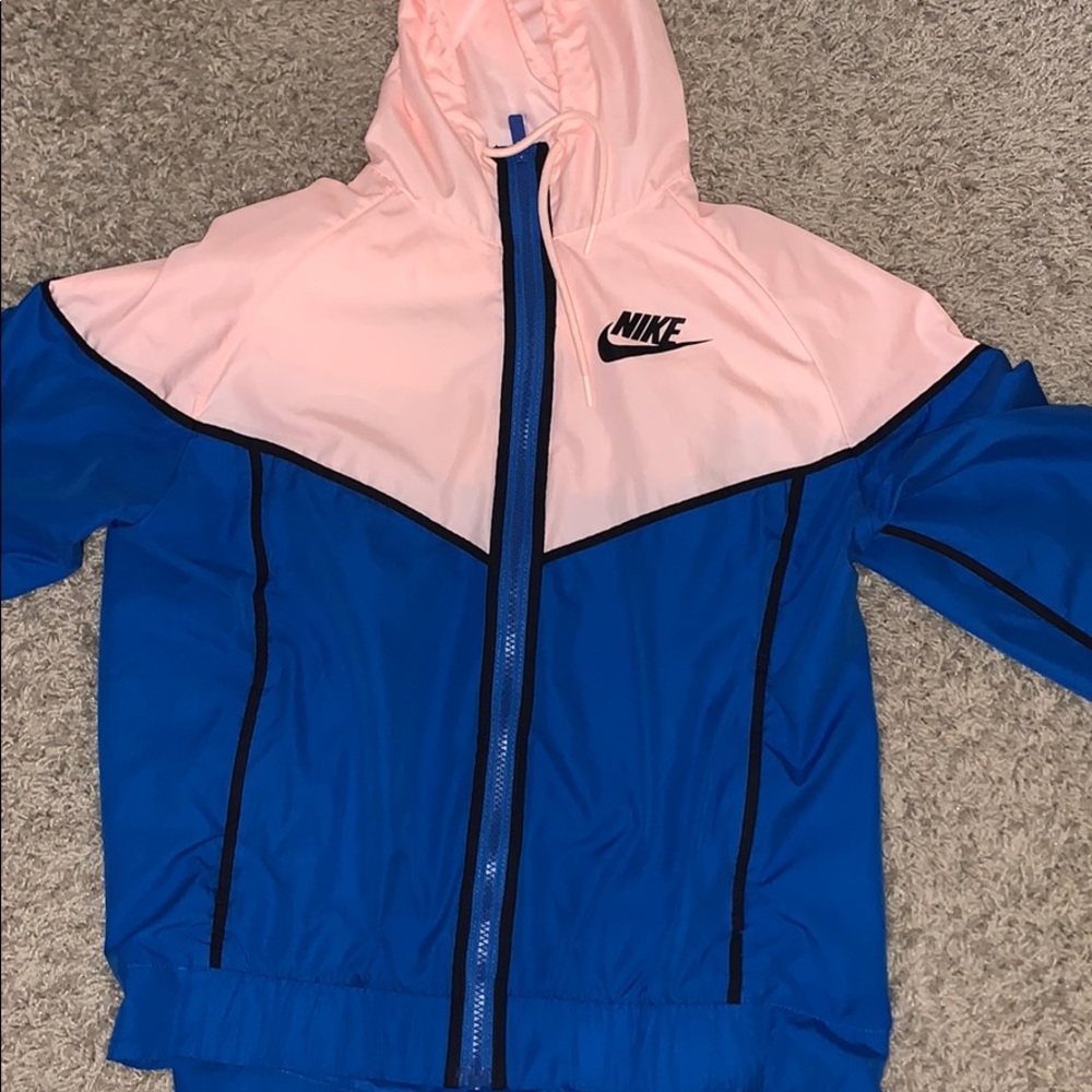 peach and blue nike windbreaker